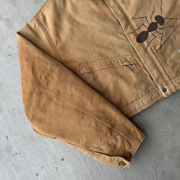 Vintage Y2K Carhartt brown cropped Detroit style work wear jacket - Picture 2 of 9